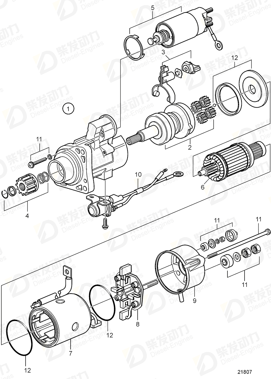 volvo penta Starter relay 3818901 Drawing